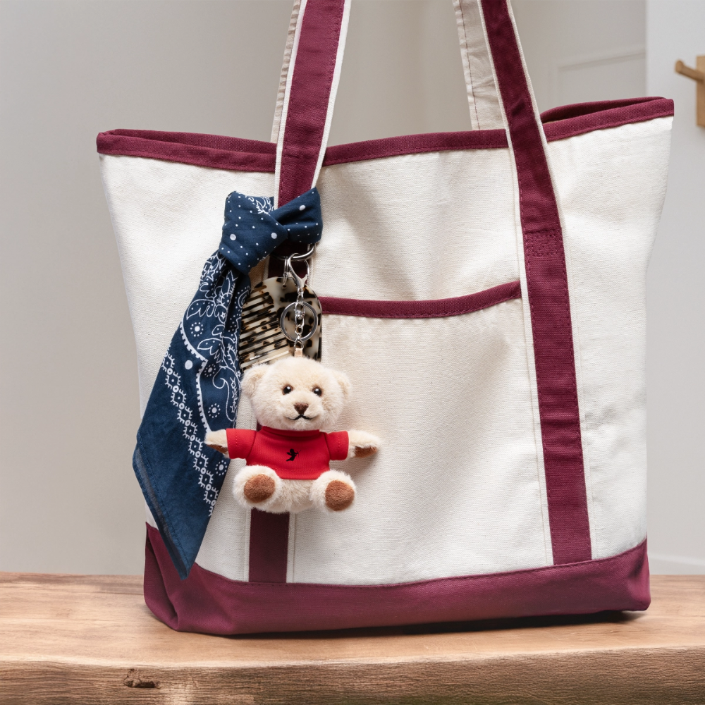 Kuscheltier Schlüsselanhänger - personalisierbar - Rot