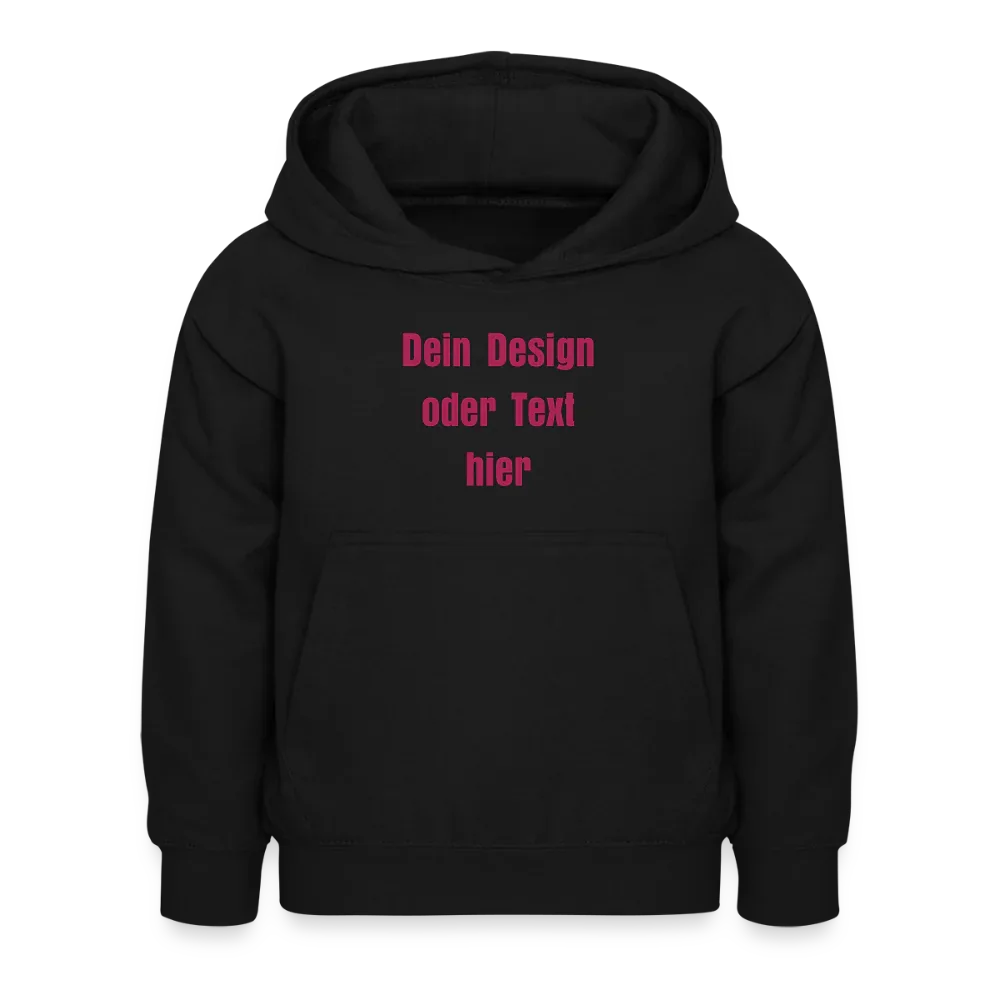 Kinder Hoodie - personalisierbare Vorder- und Rückseite - Schwarz