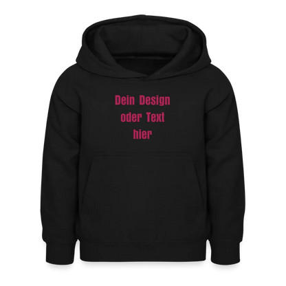 Kinder Hoodie - personalisierbare Vorder- und Rückseite - Schwarz