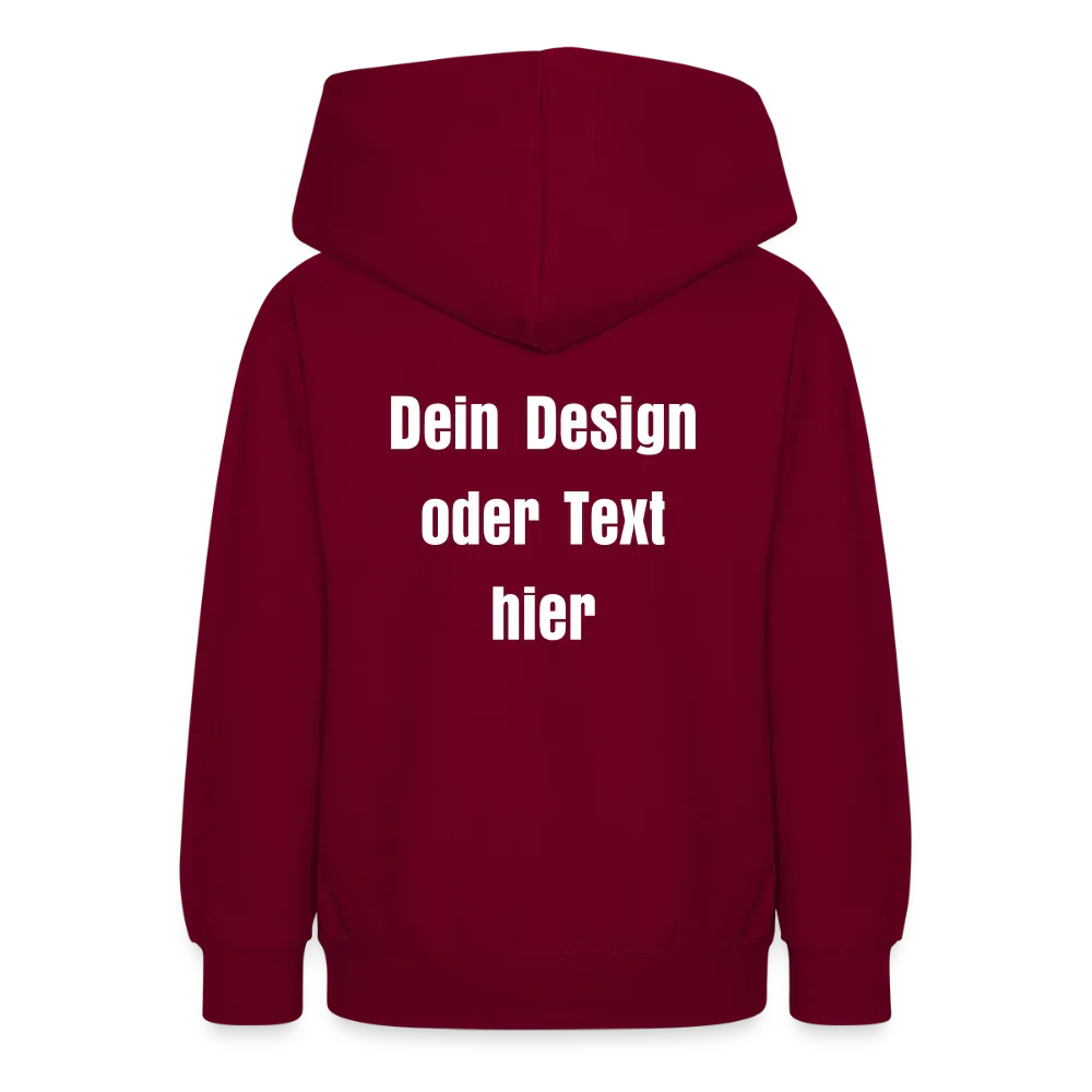 Teenager Hoodie - personalisierbare Vorder- und Rückseite - Bordeaux