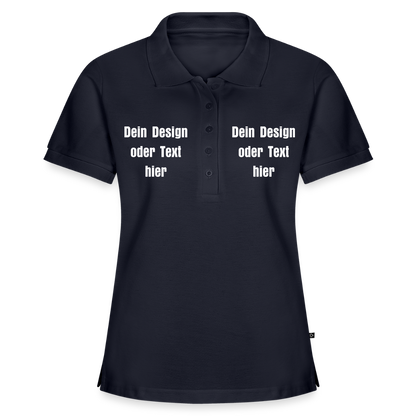 Frauen Premium Bio Polo Shirt - personalisierbar - Navy