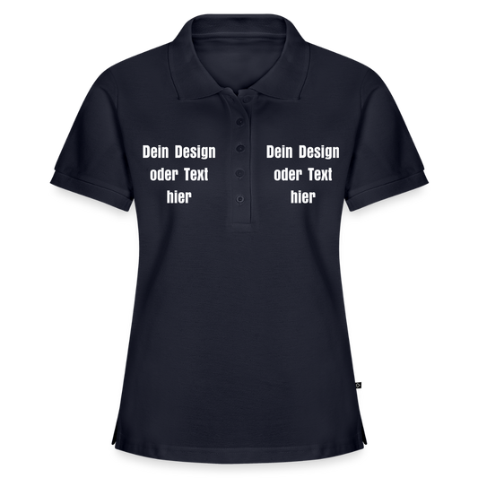 Frauen Premium Bio Polo Shirt - personalisierbar - Navy