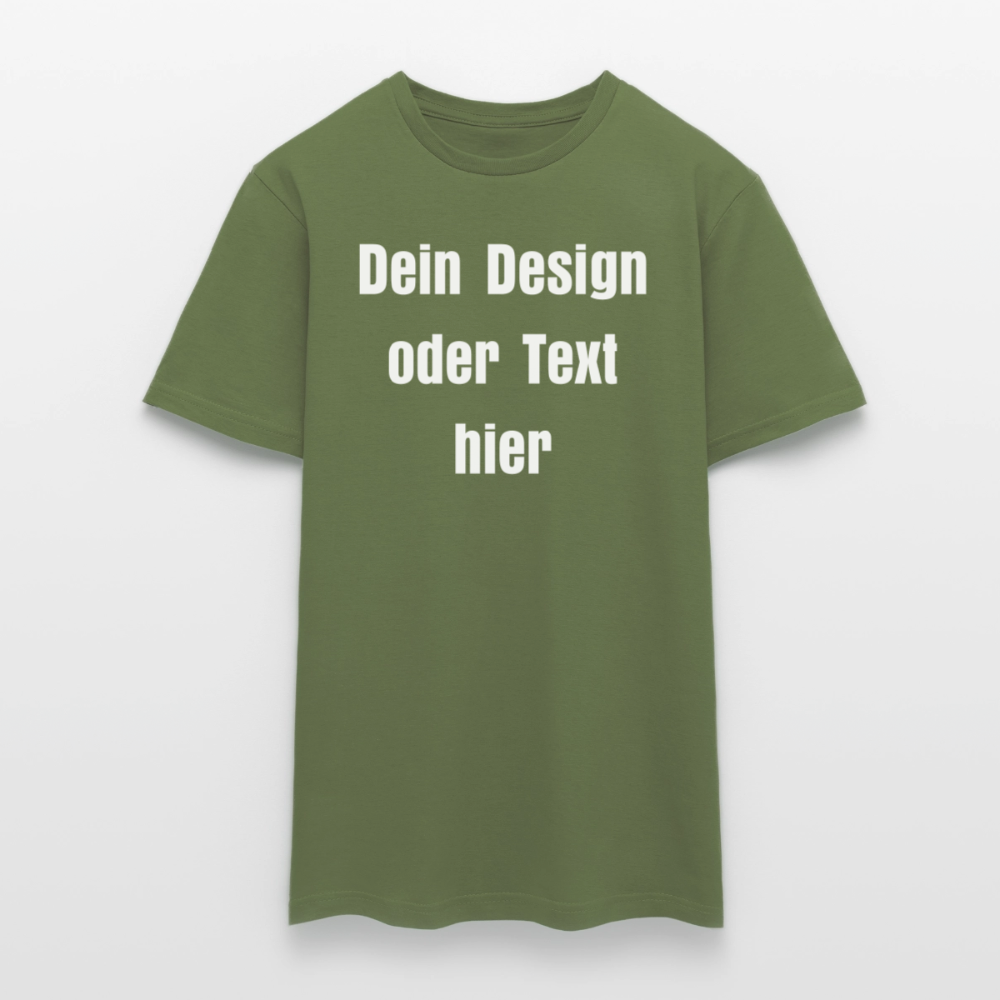 Männer T-Shirt - personalisierbare Vorder- und Rückseite - Militärgrün