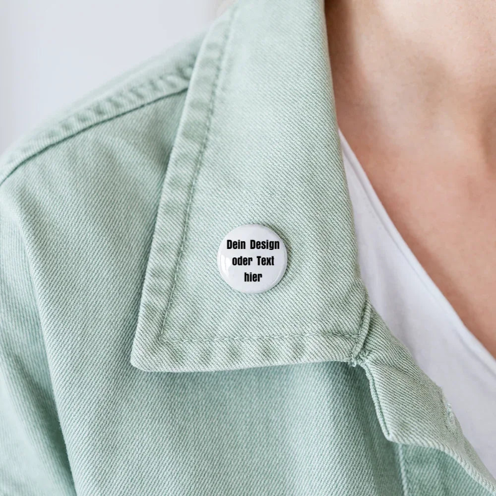 Buttons klein 25 mm (5er Pack) - personalisierbar - Weiß