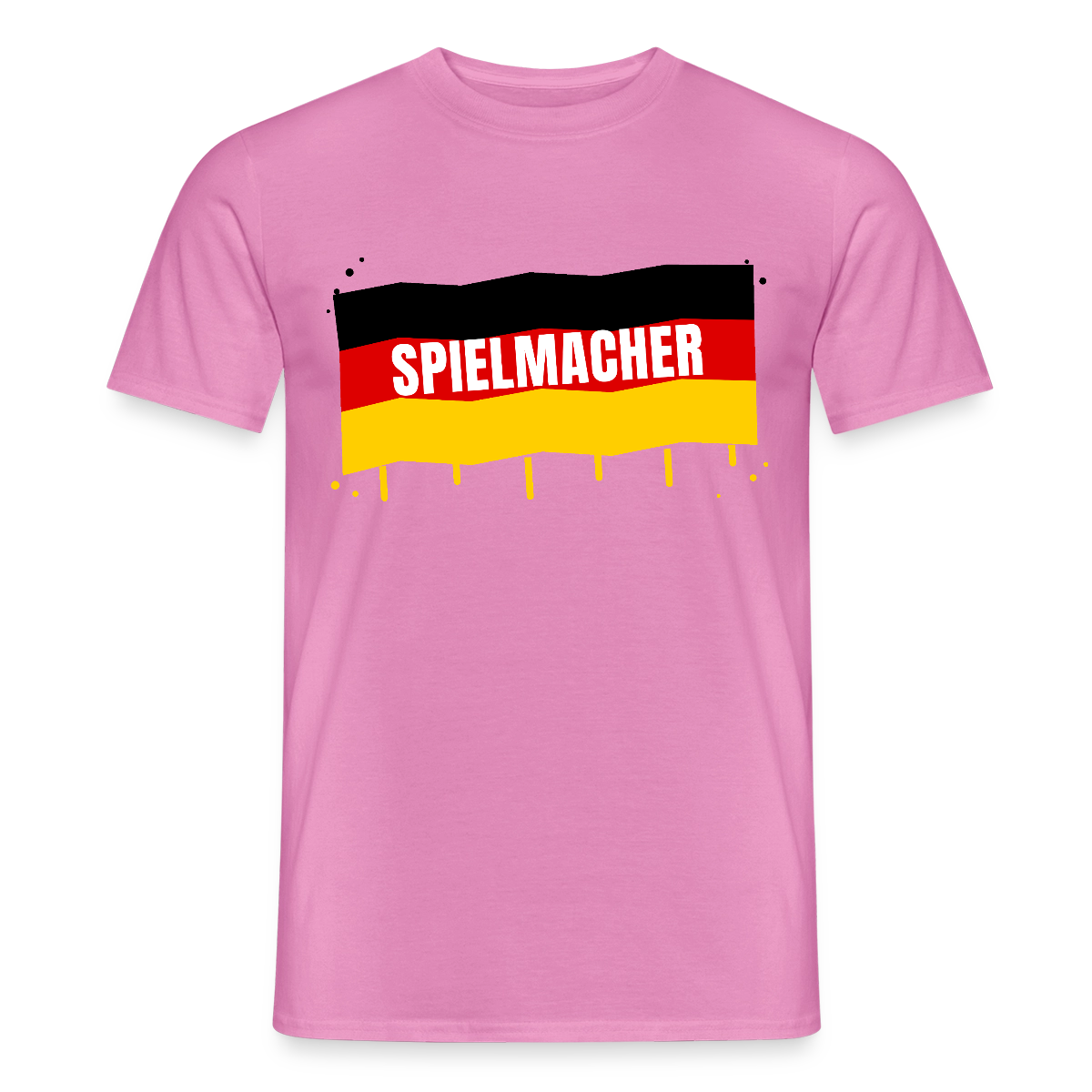 Spielmacher. Fahnen-Motiv Motiv-T-Shirt für Männer, Farbe Pink