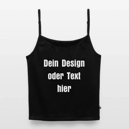 Frauen Spaghetti Tank Top - personalisierbar - Schwarz