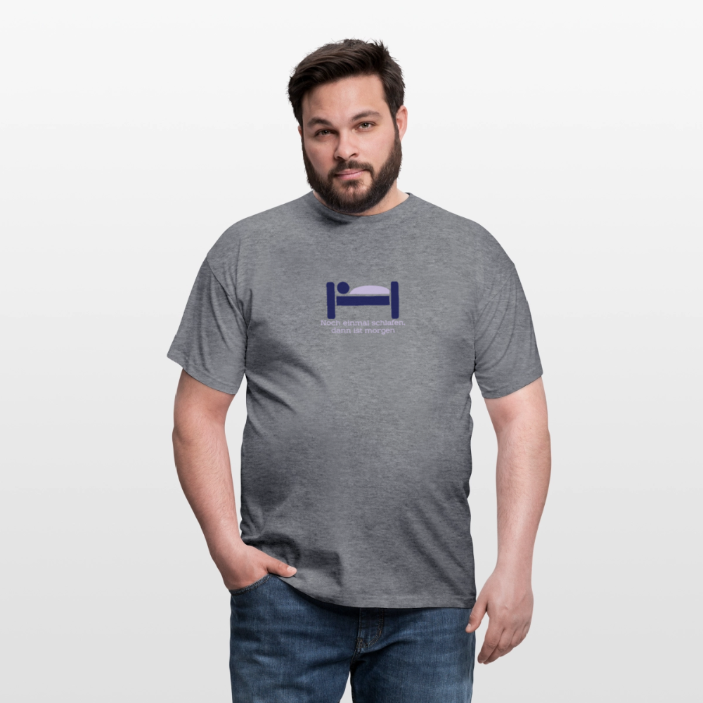 "Schlafen" Motiv-T-Shirt für Männer - Graphit meliert