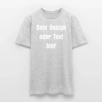 Männer T-Shirt - personalisierbare Vorder- und Rückseite - Grau meliert