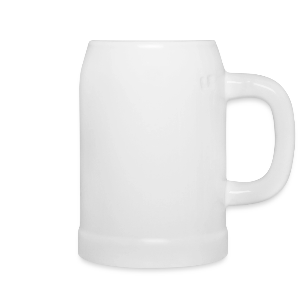Bierkrug aus Keramik 500 ml - personalisierbar - Weiß