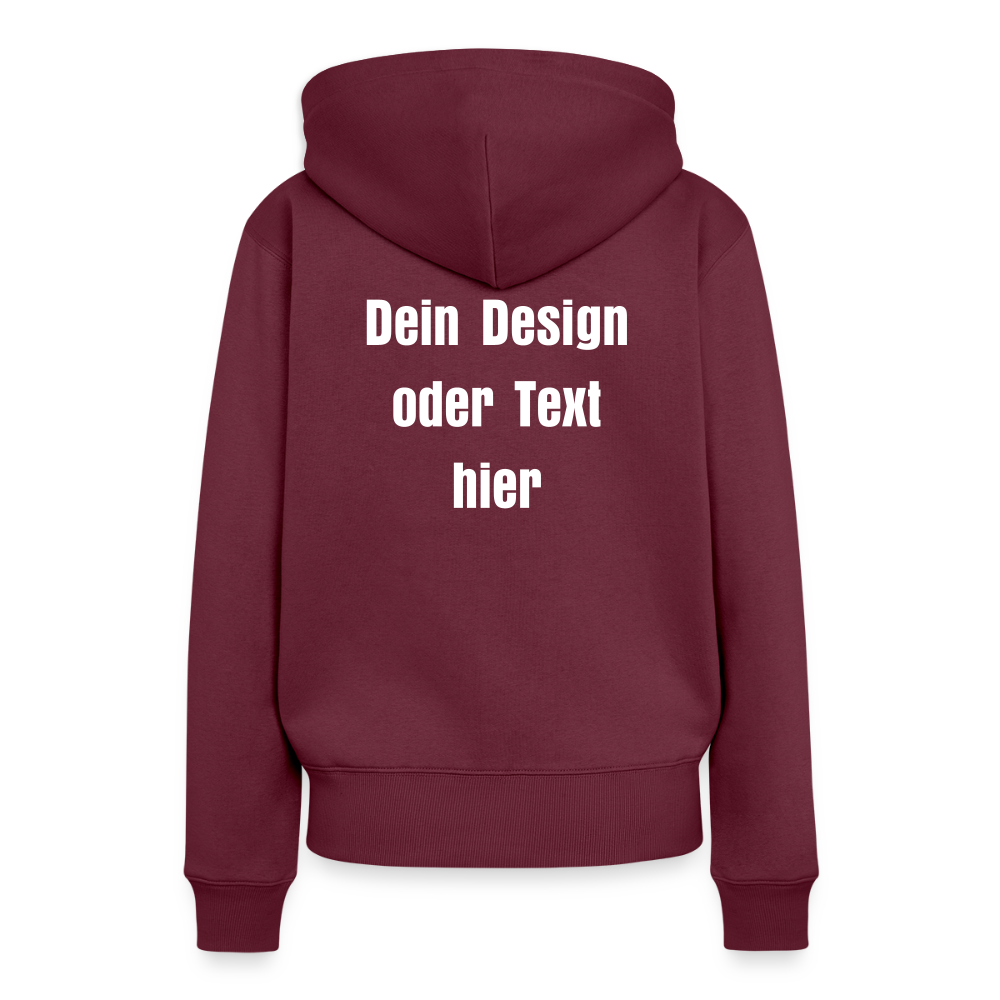 Frauen Premium Hoodie - personalisierbare Vorder- und Rückseite - Burgunderrot