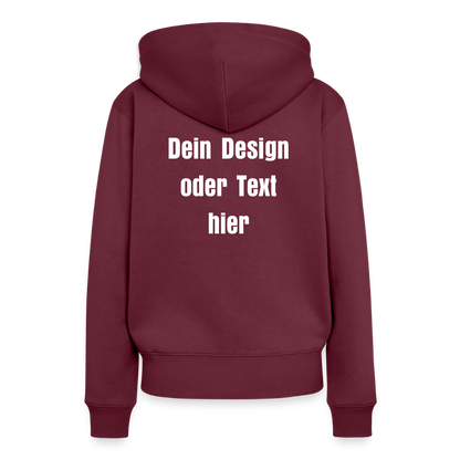 Frauen Premium Hoodie - personalisierbare Vorder- und Rückseite - Burgunderrot
