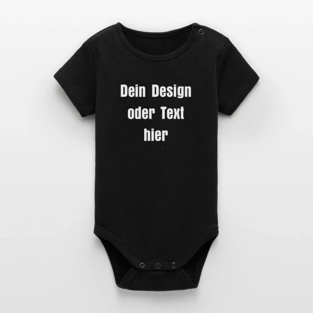 Stanley/Stella Baby Bio Kurzarm-Body - personalisierbar - Schwarz
