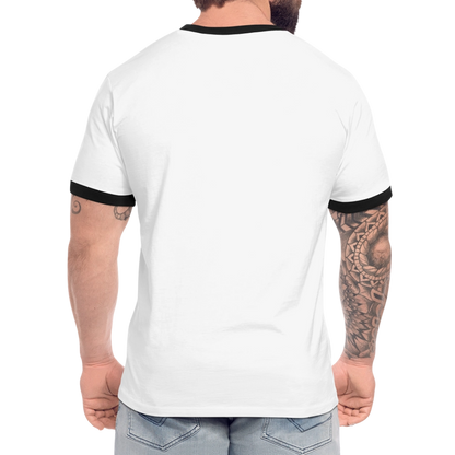 Männer Kontrast-T-Shirt - personalisierbare Vorder- und Rückseite - Weiß/Schwarz