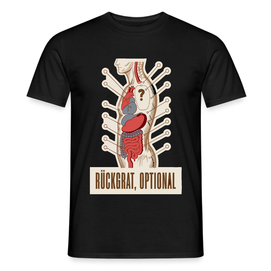 Rückgrat, optional. Anatomie-Motiv Motiv-T-Shirt für Männer, Farbe Schwarz