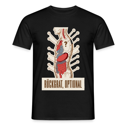 Rückgrat, optional. Anatomie-Motiv Motiv-T-Shirt für Männer, Farbe Schwarz