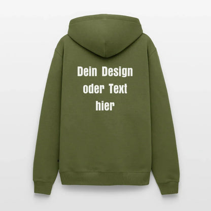 Männer Premium Hoodie - personalisierbare Vorder- und Rückseite - Khaki