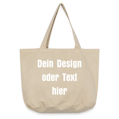 Vintage-Washed Shopper / Einkaufstasche im Vintage Stil - personalisierbar - Vintage Sand 