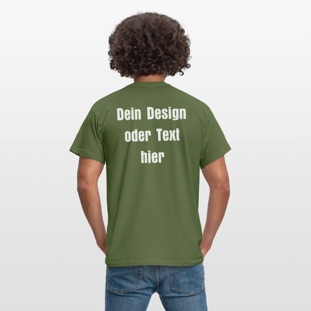 Männer T-Shirt - personalisierbare Vorder- und Rückseite - Militärgrün