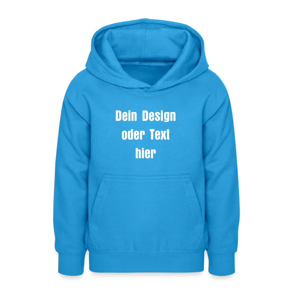Teenager Hoodie - personalisierbare Vorder- und Rückseite - Meeresblau
