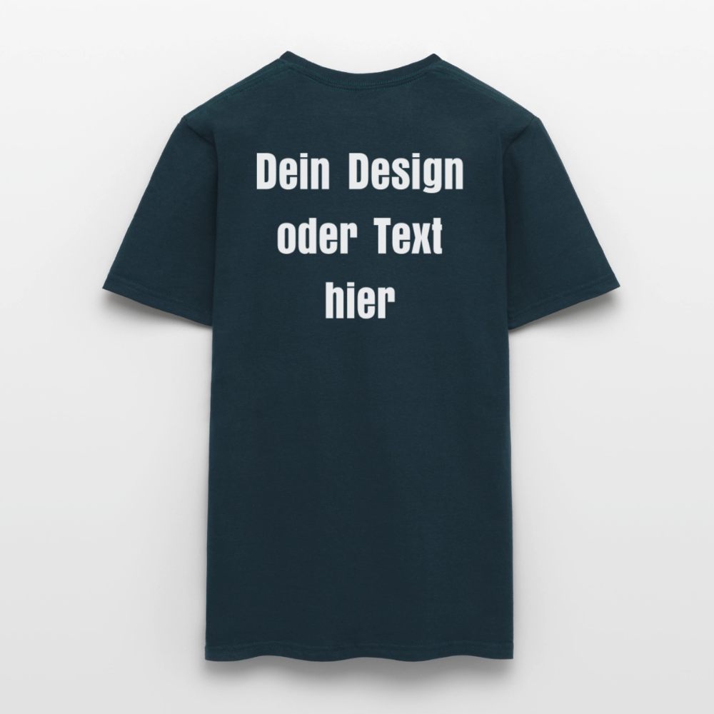 Männer T-Shirt - personalisierbare Vorder- und Rückseite - Navy