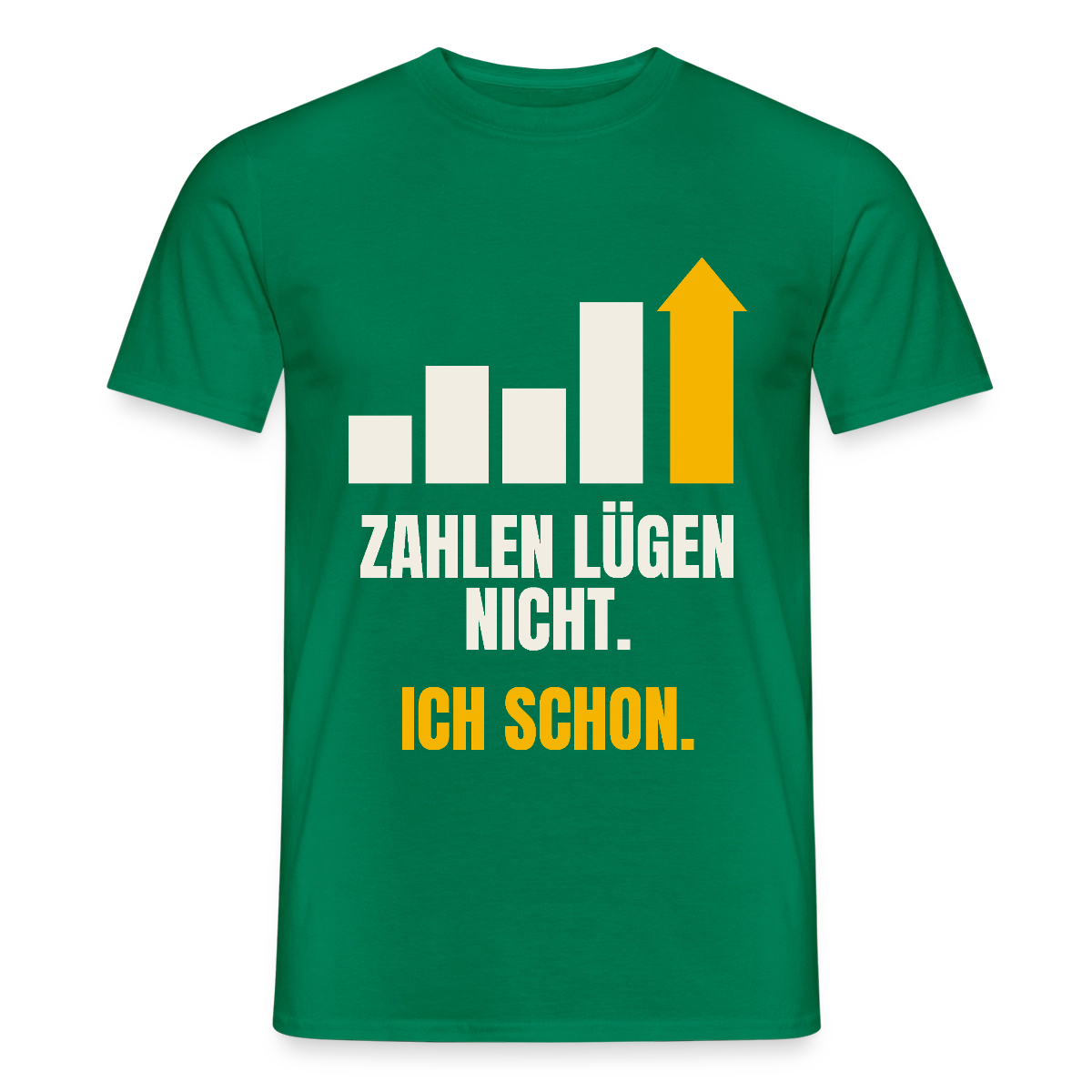 Zahlen lügen nicht. Ich schon. Motiv-T-Shirt für Männer, Farbe Kelly Green