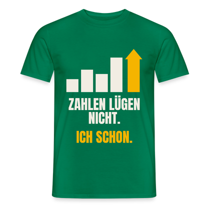 Zahlen lügen nicht. Ich schon. Motiv-T-Shirt für Männer, Farbe Kelly Green