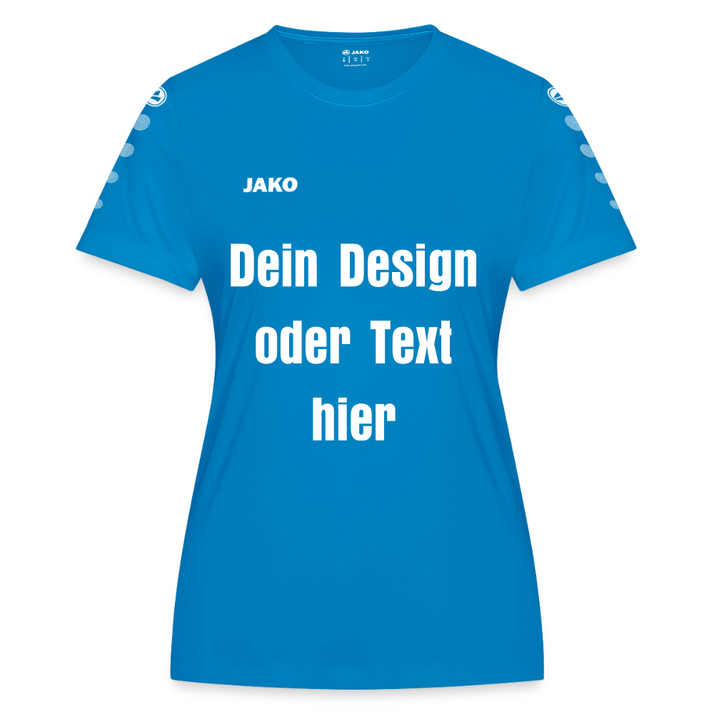 JAKO Frauen Trikot Team - personalisierbare Vorder- und Rückseite - Saphirblau
