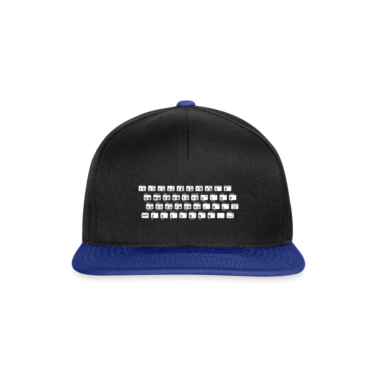 48K ZX Spectrum Motiv-Snapback-Cap, Farbe Schwarz/Königsblau