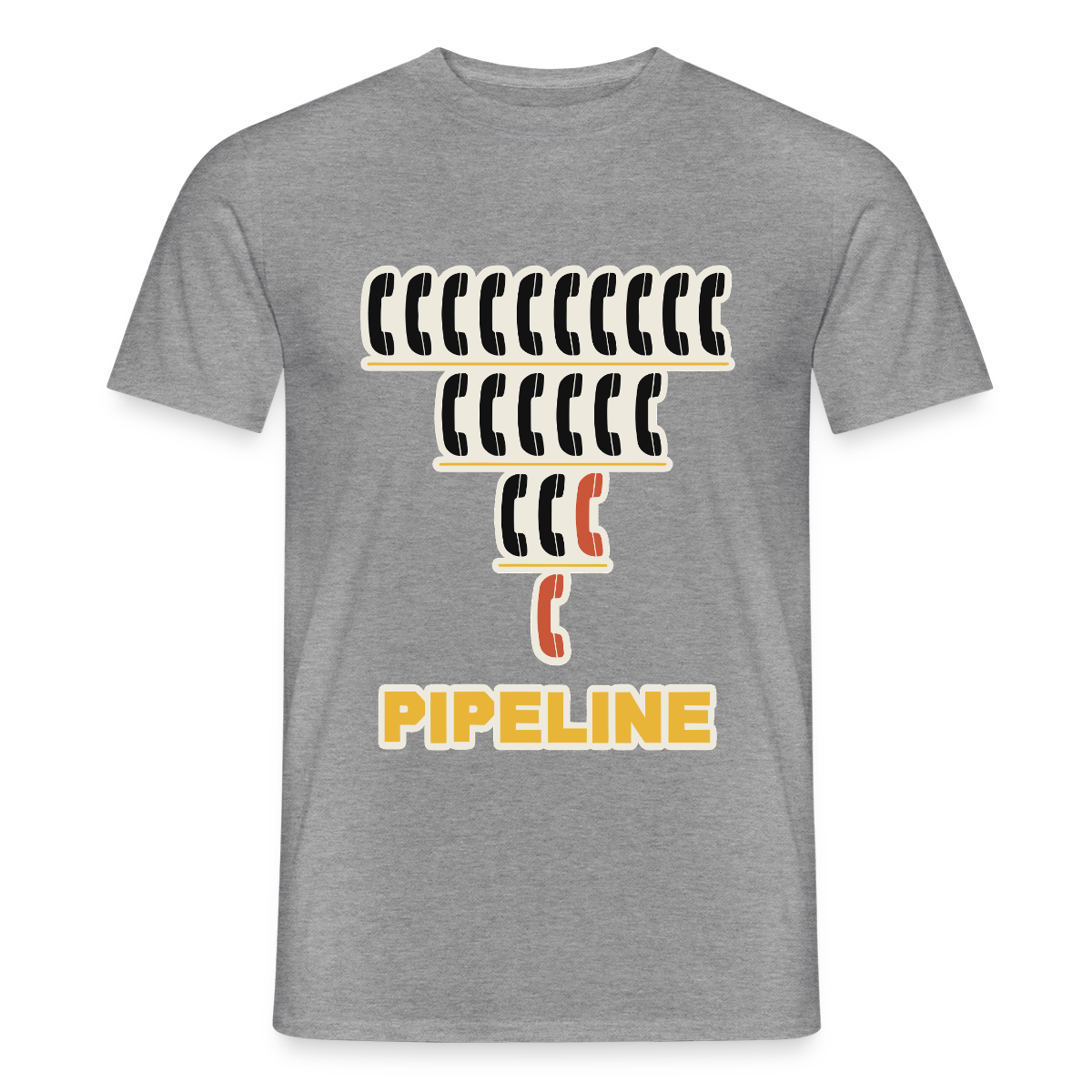 Pipeline. Isotype-Motiv Motiv-T-Shirt für Männer, Farbe Graphit meliert