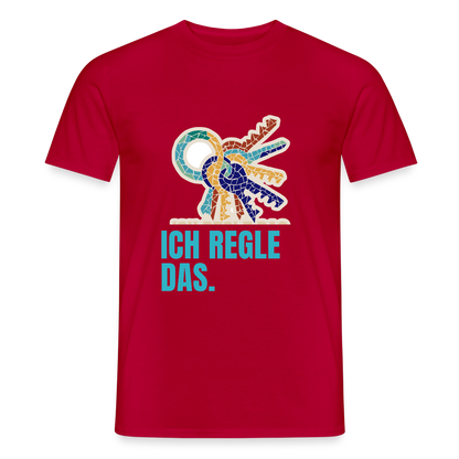 Ich regle das. Mosaik-Motiv Motiv-T-Shirt für Männer, Farbe Rot