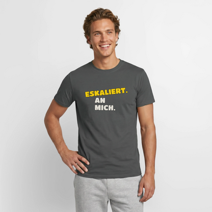 "Eskaliert. An mich." Motiv-T-Shirt für Männer, Farbe Anthrazit