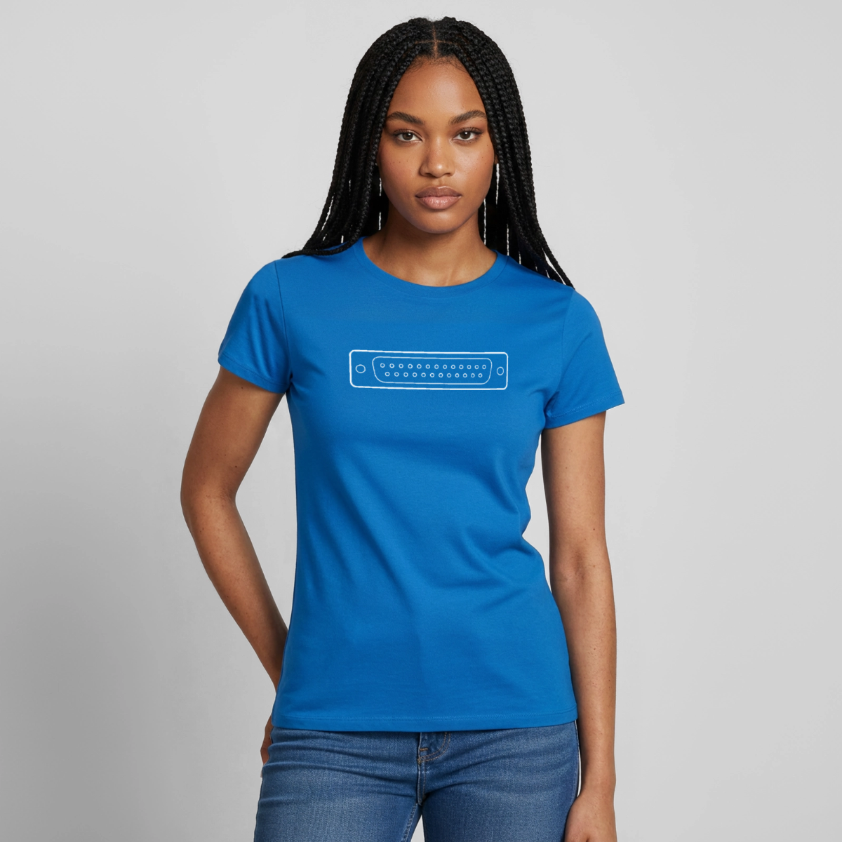 "LPT1" Motiv-T-Shirt für Frauen, Farbe Royalblau