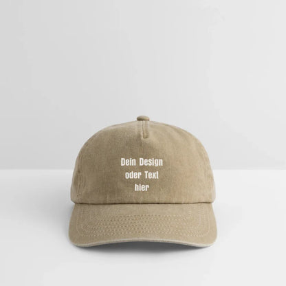 Vintage Dad Hat / Baseball Cap (100% Baumwolle) – personalisierbar - Vintage Beige