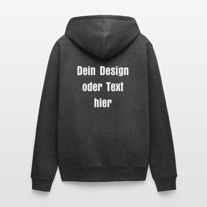 Männer Premium Kapuzenjacke - personalisierbare Vorder- und Rückseite - Anthrazit meliert