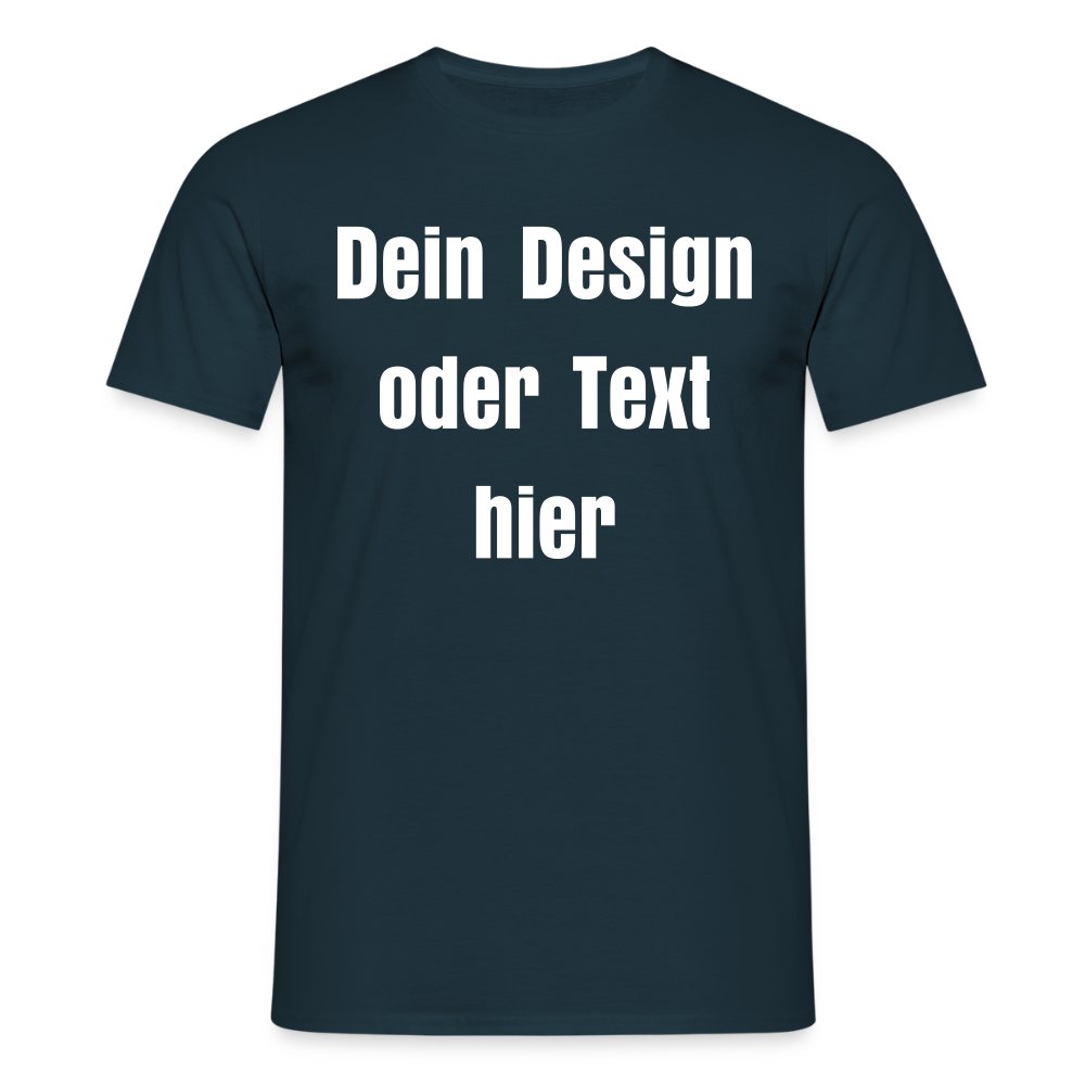 Männer T-Shirt - personalisierbare Vorder- und Rückseite - Navy