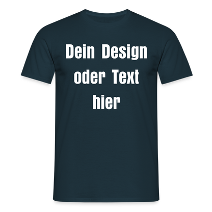 Männer T-Shirt - personalisierbare Vorder- und Rückseite - Navy