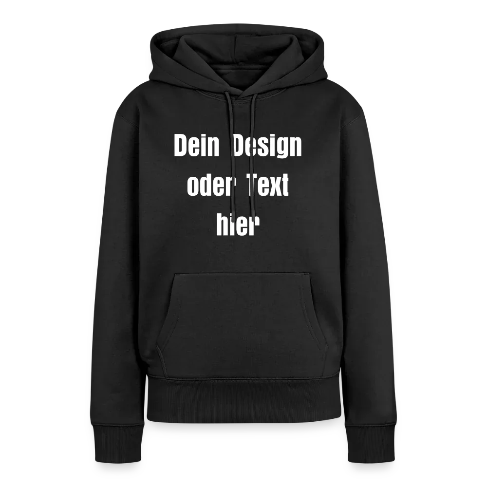 Frauen Premium Hoodie - personalisierbare Vorder- und Rückseite - Schwarz