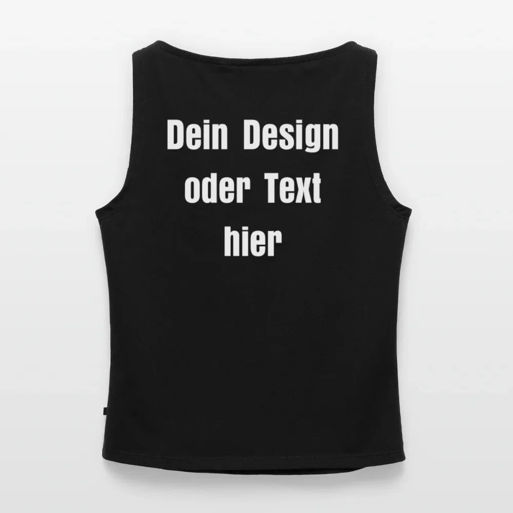 Frauen Tank Top mit U-Boot-Ausschnitt - personalisierbar - Schwarz