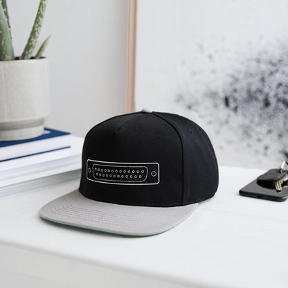 DB-25 LPT1 Retro Snapback Cap - Schwarz/Grau