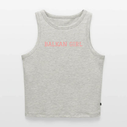 "Balkan Girl" - Frauen Cropped Tank Top - Grau meliert