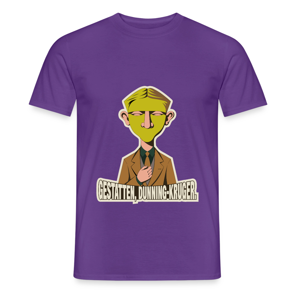 "Gestatten, Dunning-Kruger. Neue-Sachlichkeit-Motiv" Motiv-T-Shirt für Männer, Farbe Lila