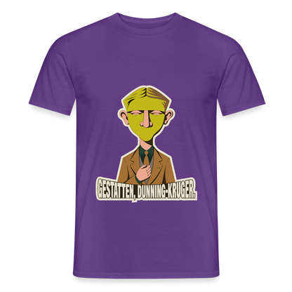 "Gestatten, Dunning-Kruger. Neue-Sachlichkeit-Motiv" Motiv-T-Shirt für Männer, Farbe Lila