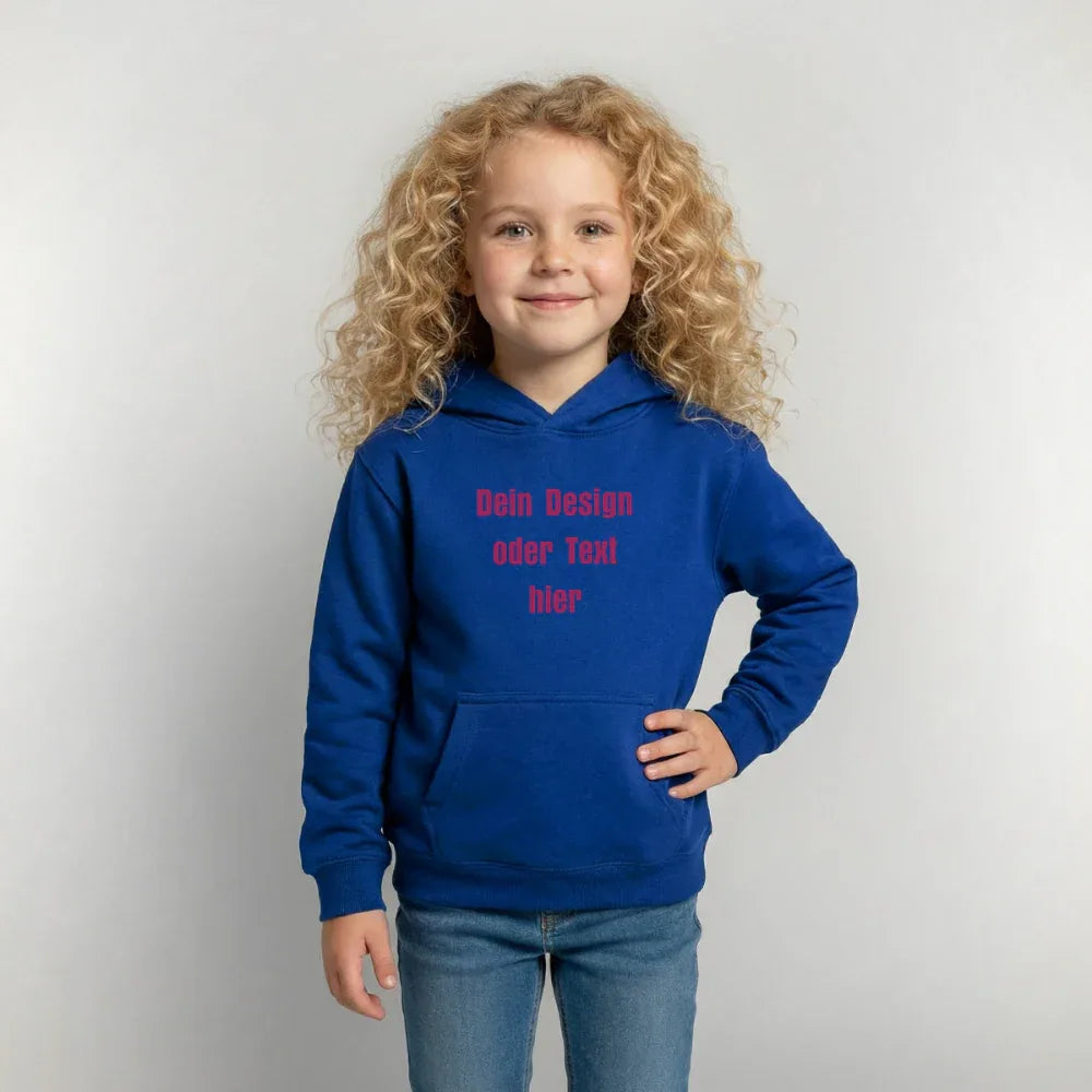 Kinder Hoodie - personalisierbare Vorder- und Rückseite - Royalblau