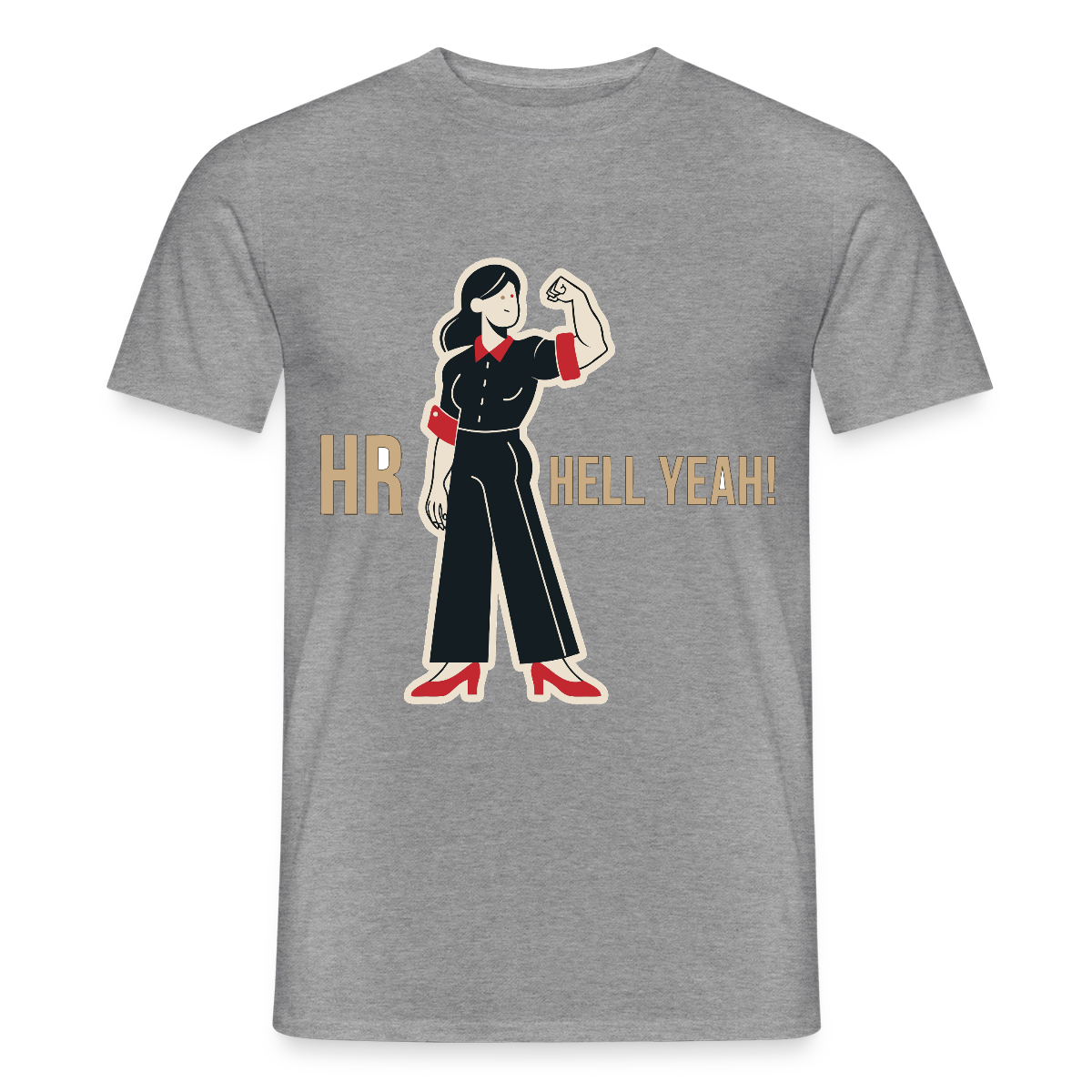 HR. Hell yeah! Motiv-T-Shirt für Männer, Farbe Graphit meliert