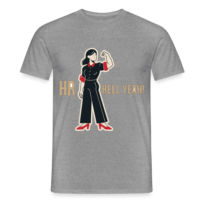 HR. Hell yeah! Motiv-T-Shirt für Männer, Farbe Graphit meliert