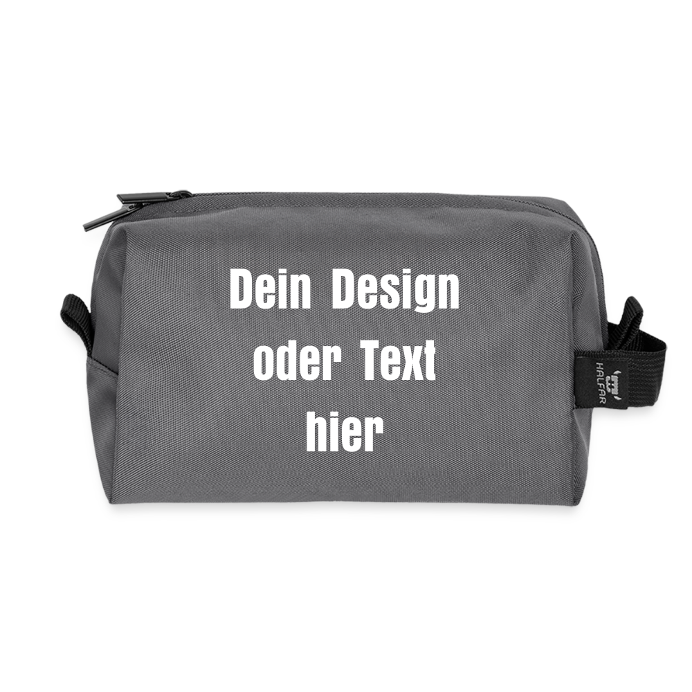 Recycelte Kulturtasche - personalisierbar - Anthrazit