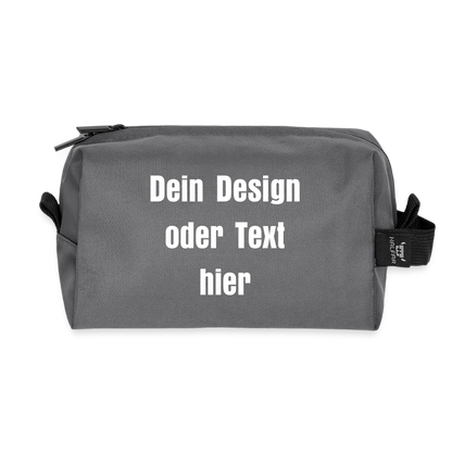 Recycelte Kulturtasche - personalisierbar - Anthrazit