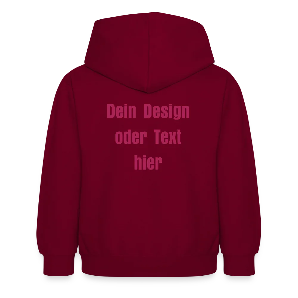 Kinder Hoodie - personalisierbare Vorder- und Rückseite - Bordeaux