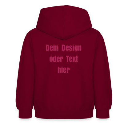 Kinder Hoodie - personalisierbare Vorder- und Rückseite - Bordeaux