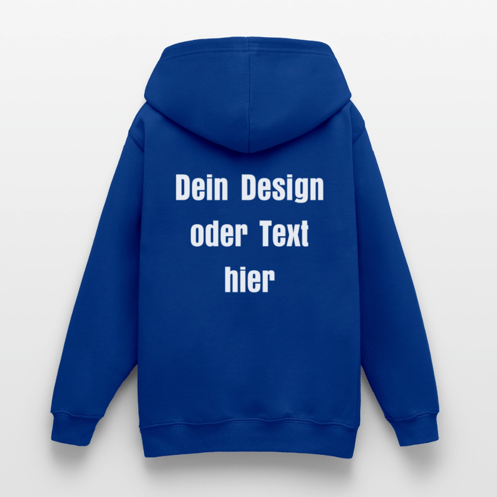 Teenager Hoodie - personalisierbare Vorder- und Rückseite - Royalblau